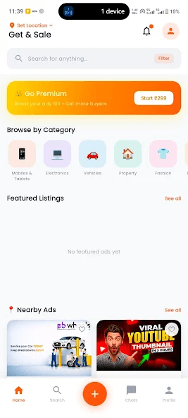 Get&Sale app home screen